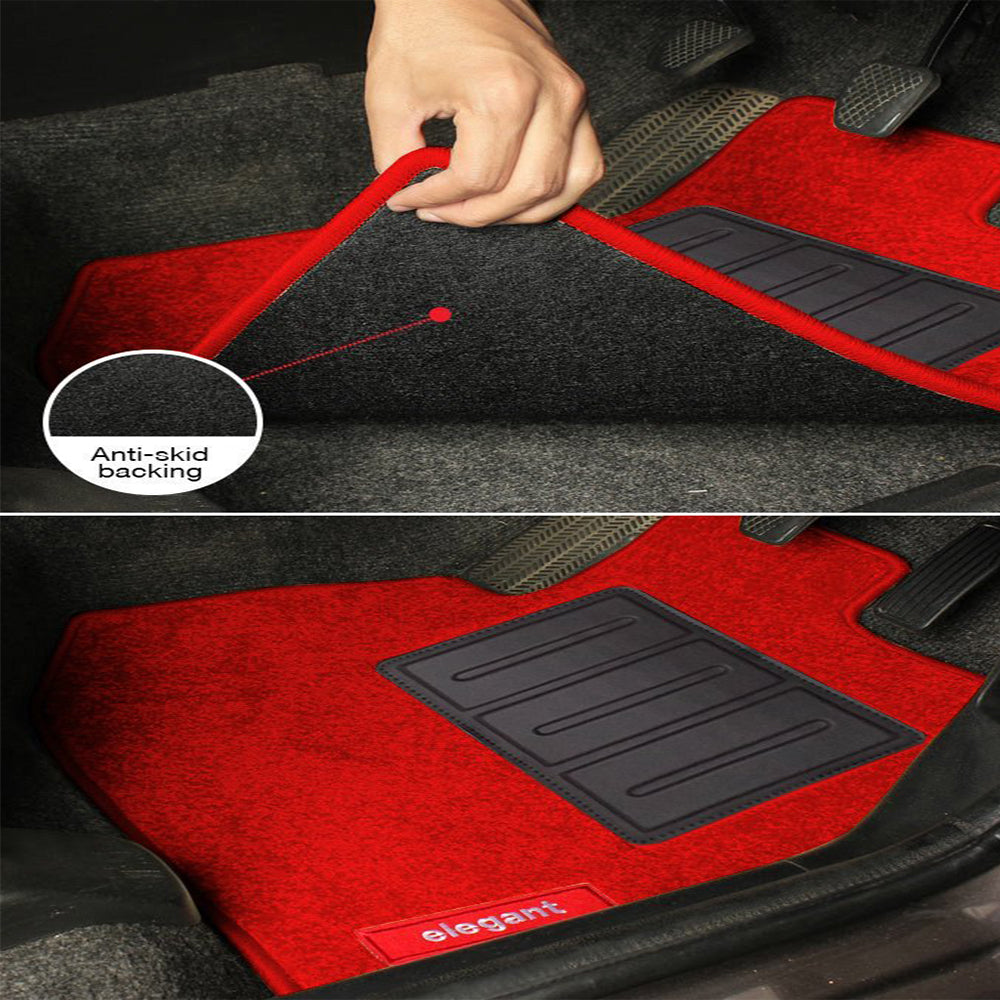 Miami Carpet Car Floor Mat Red For Maruti Brezza