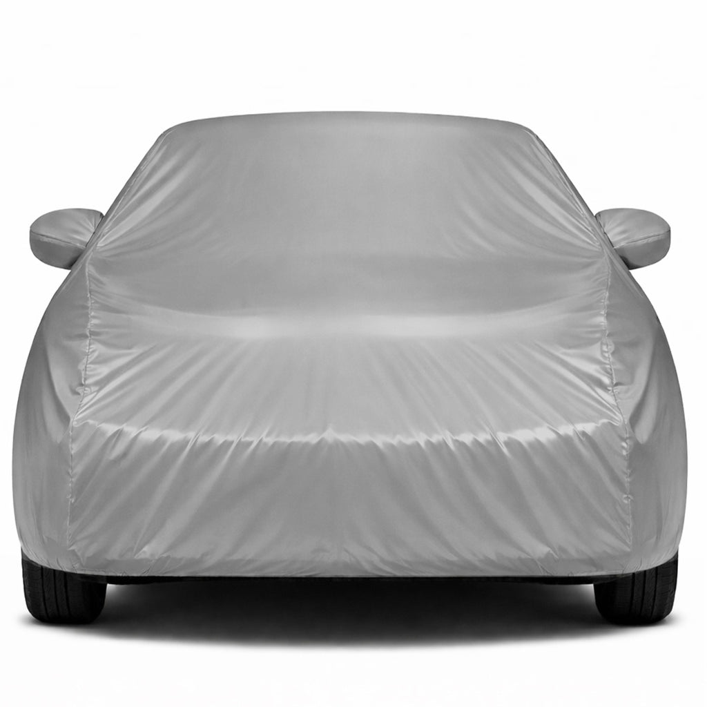 Ford Fiesta Classic Car Body Cover, Heat & Water Resistant, Dustproof with Mirror Pockets (PREMIUM SILVER)