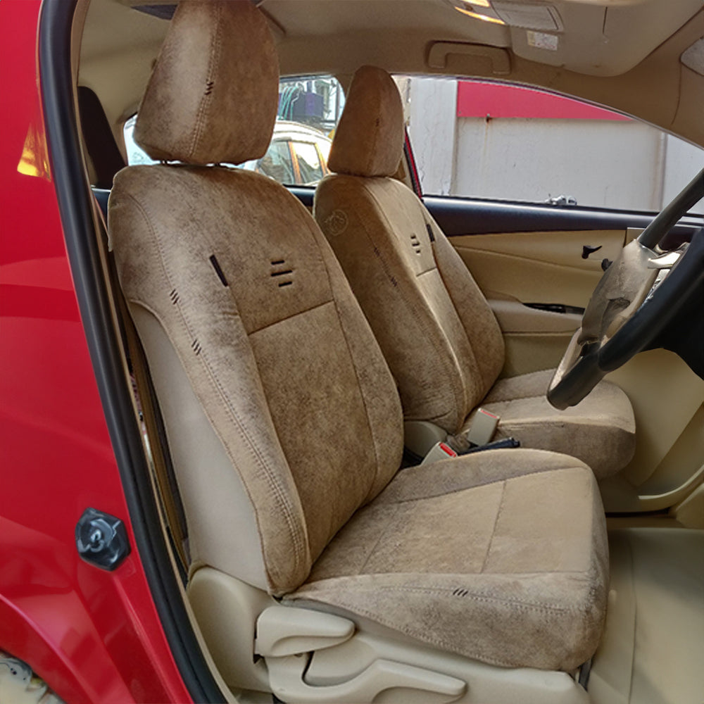 Patina Bucket Fit Leather Feel Fabric Car Seat Cover For Maruti Brezza