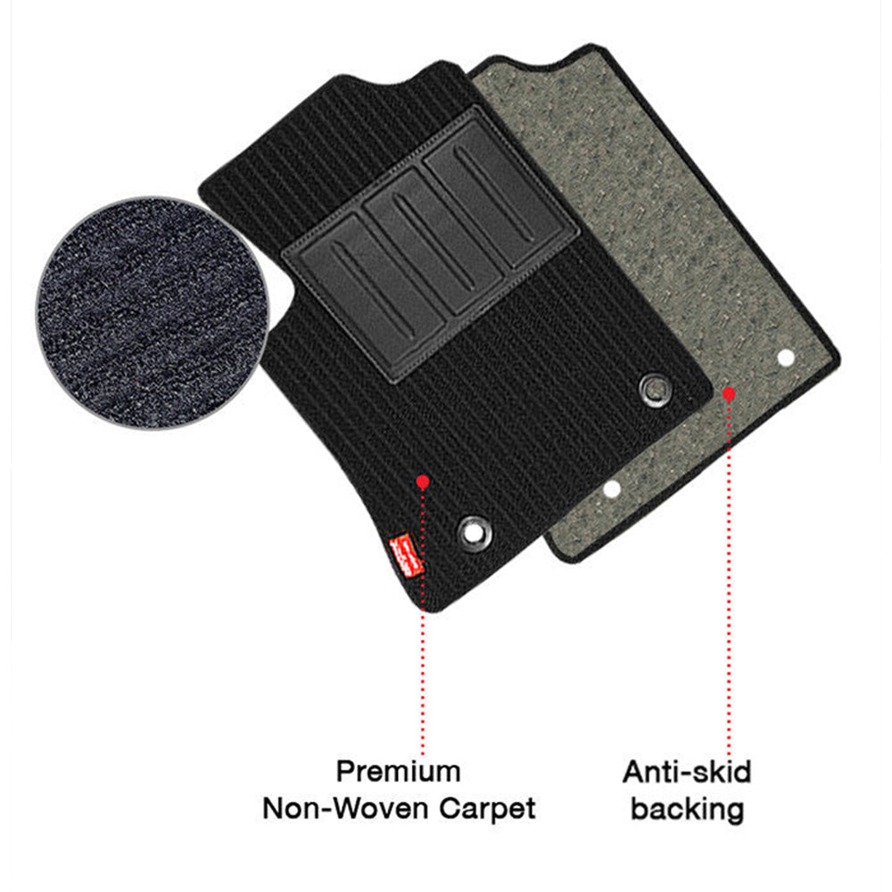 Cord Carpet Car Floor Mat Black and Red For Mahindra Scorpio