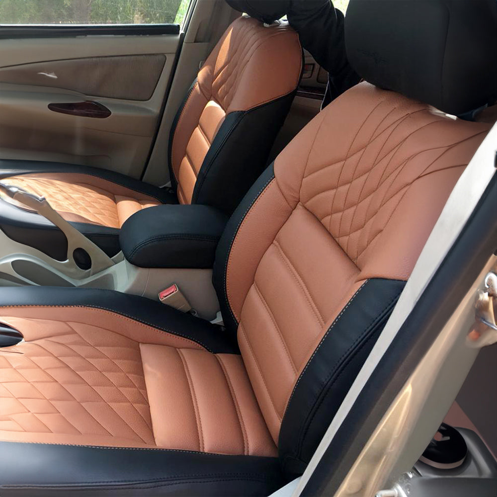 Glory Colt Duo Art Leather Car Seat Cover Black and Tan For Mahindra Scorpio