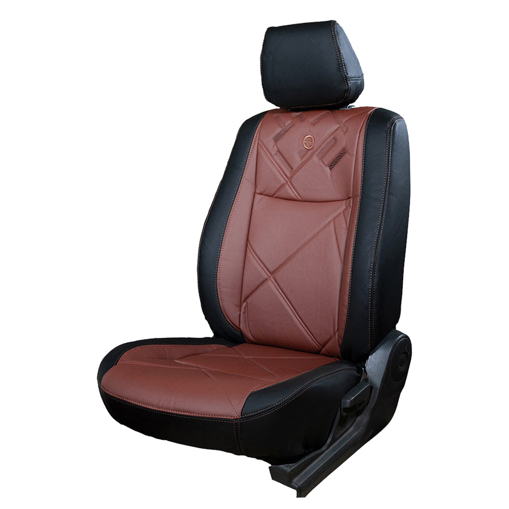 Victor Duo Art Leather Car Seat Cover Black Brown Orange For Mahindra Scorpio