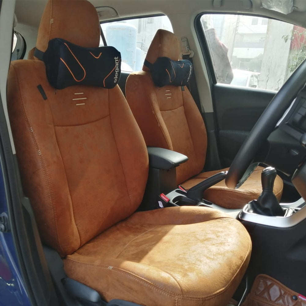 Nubuck Patina Leather Feel Fabric Car Seat Cover For Maruti Ignis