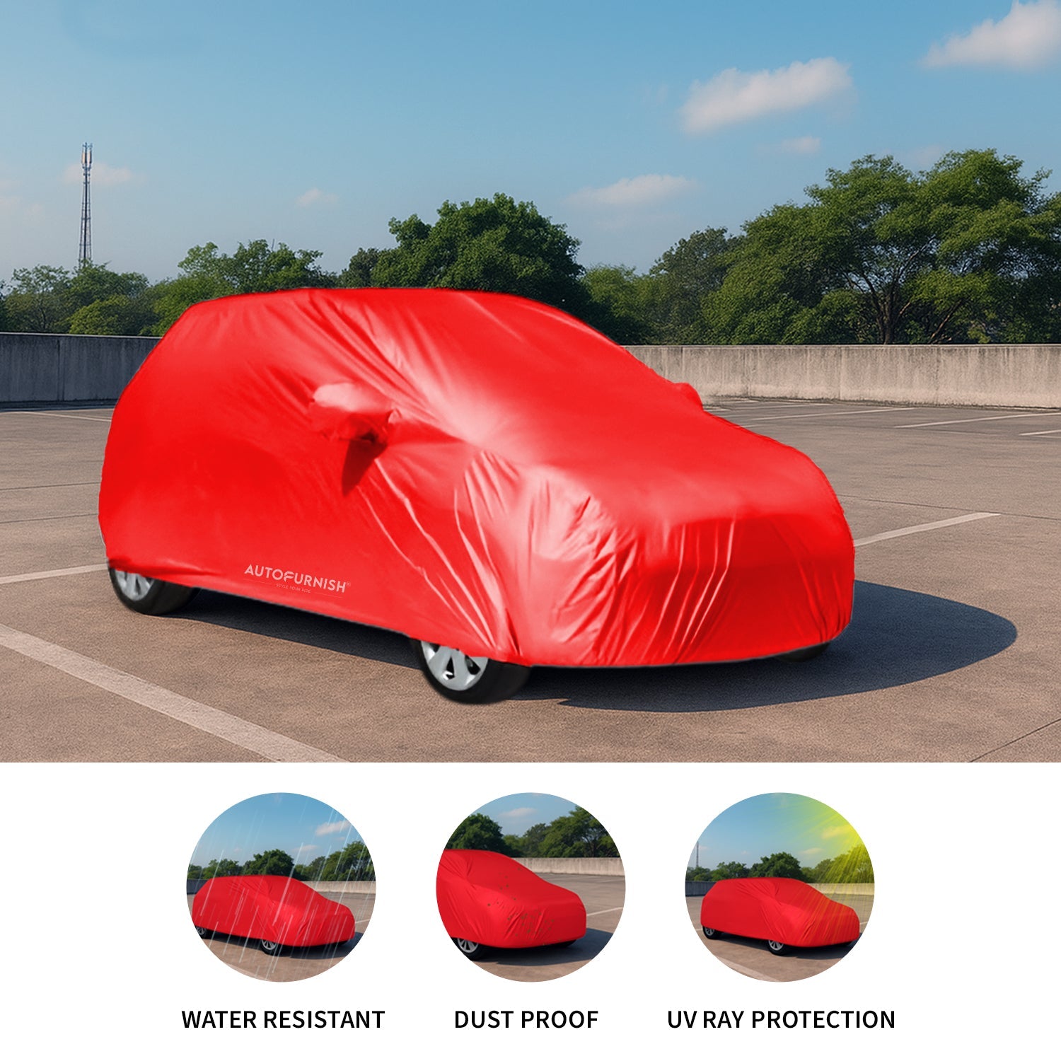Autofurnish Parker Red Car Body Cover For Volvo XC60 2015-18 - Parker Red
