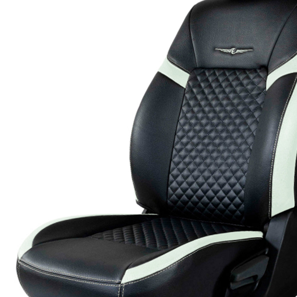 Vogue Star Art Leather Car Seat Cover Black and Grey For Maruti Brezza