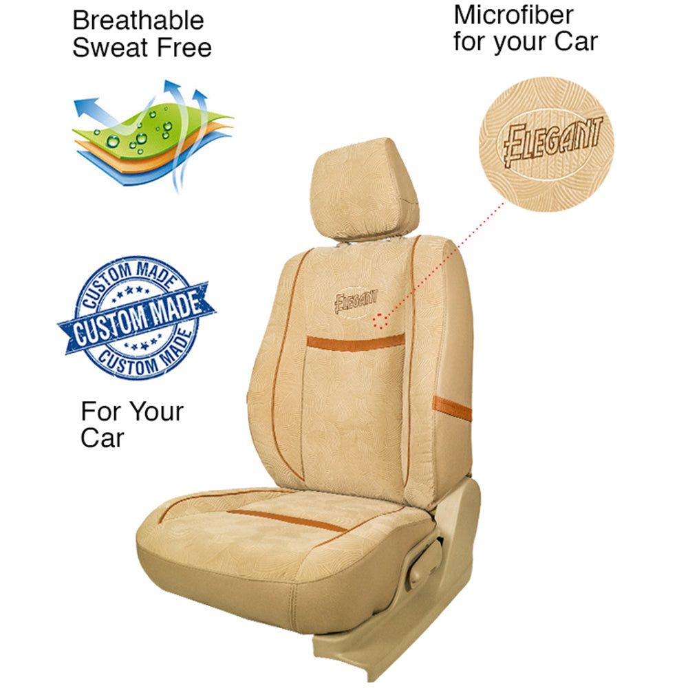 Comfy Waves Fabric Car Seat Cover For Skoda Kushaq with Free Set of 4 Comfy Cushion