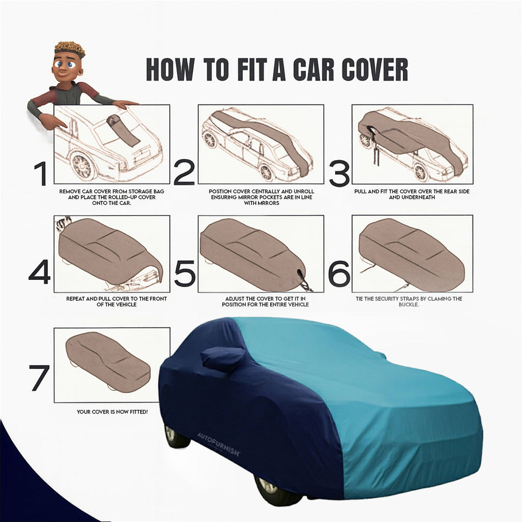 Maruti Swift Dzire 2008-16 Car Body Cover, Triple Stitched, Heat & Water Resistant with Side Mirror Pockets (SPORTY Series)