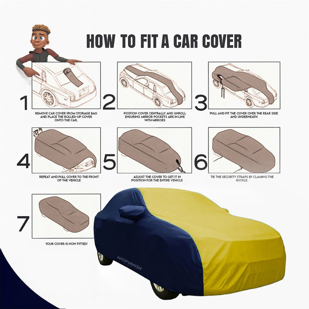 Maruti Suzuki Dzire Car Body Cover, Triple Stitched, Heat & Water Resistant with Side Mirror Pockets (SPORTY Series)