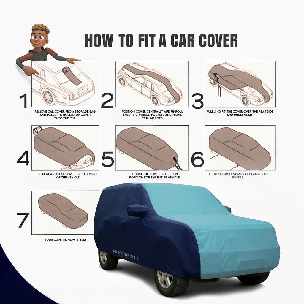Ford EcoSport Car Body Cover, Triple Stitched, Heat & Water Resistant with Side Mirror Pockets (Sporty Series)