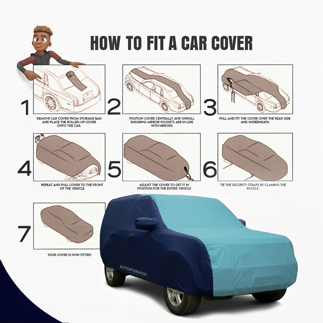 Ford EcoSport Car Body Cover, Triple Stitched, Heat & Water Resistant with Side Mirror Pockets (Sporty Series)