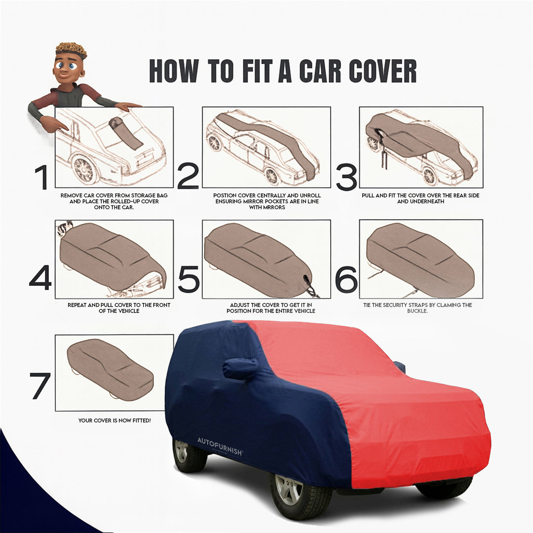Ford EcoSport Car Body Cover, Triple Stitched, Heat & Water Resistant with Side Mirror Pockets (Sporty Series)