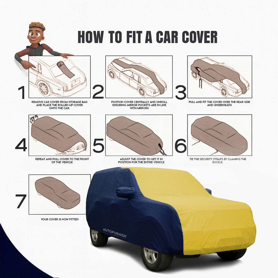 Ford EcoSport Car Body Cover, Triple Stitched, Heat & Water Resistant with Side Mirror Pockets (Sporty Series)