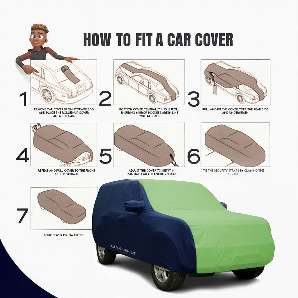 Ford EcoSport Car Body Cover, Triple Stitched, Heat & Water Resistant with Side Mirror Pockets (Sporty Series)
