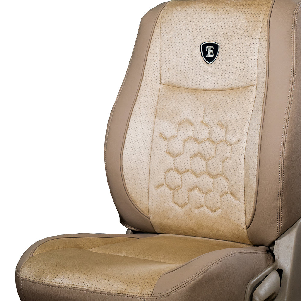 Icee Perforated Fabric Car Seat Cover Beige For Maruti Brezza