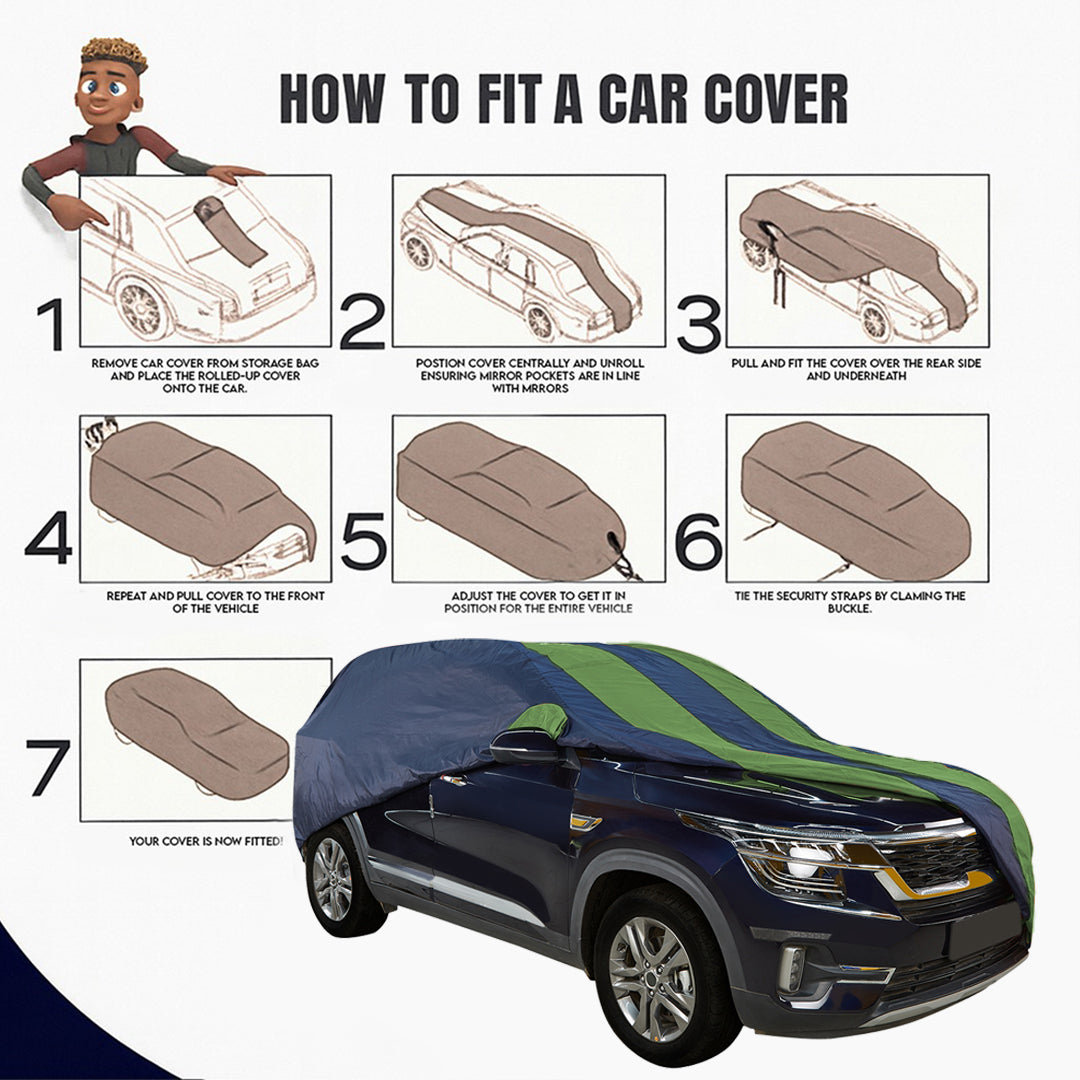 Fiat Punto Car Body Cover, Heat & Water Resistant with Side Mirror Pockets (ARC Series)