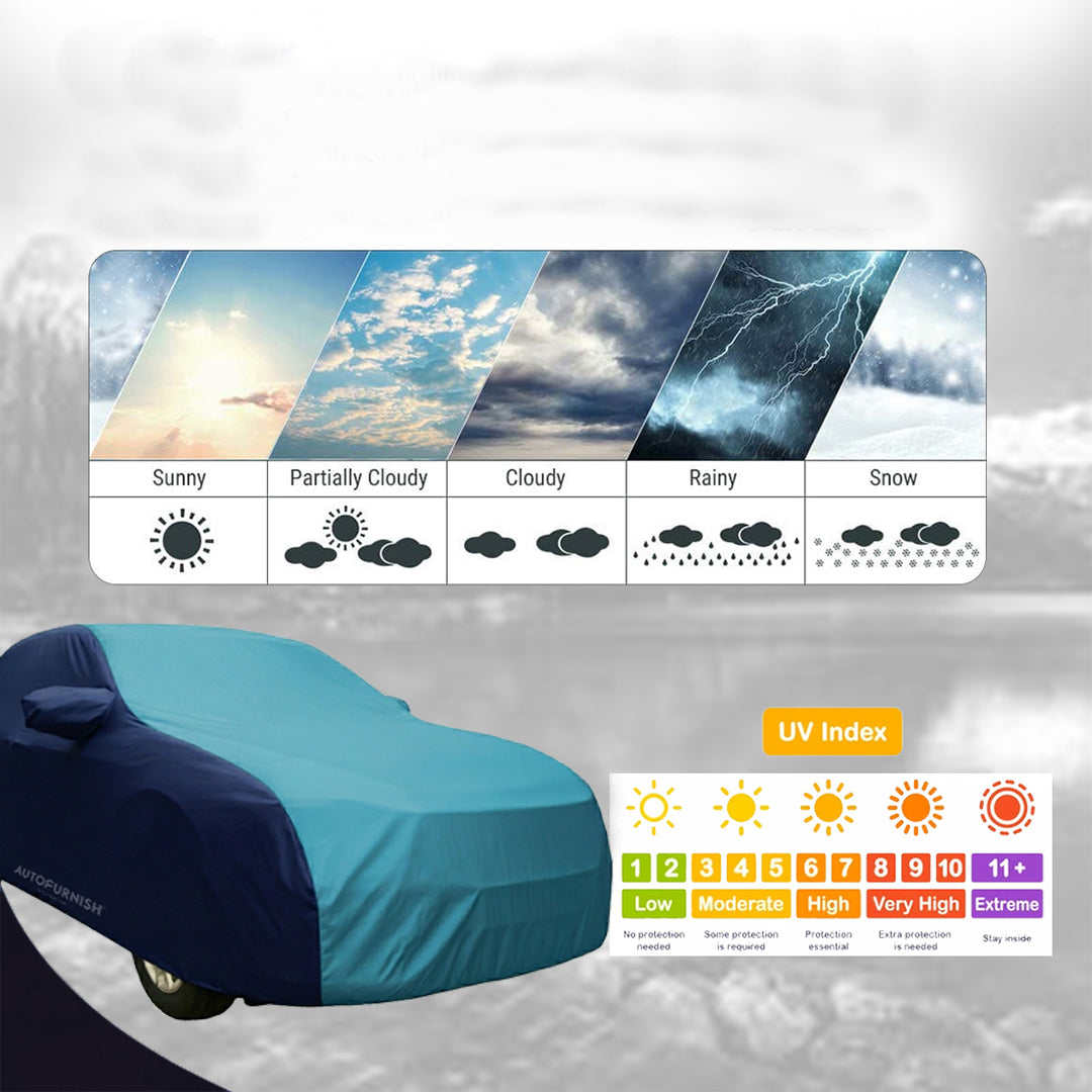 Maruti Swift Dzire 2008-16 Car Body Cover, Triple Stitched, Heat & Water Resistant with Side Mirror Pockets (SPORTY Series)