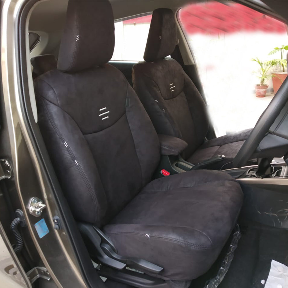 Patina Bucket Fit Leather Feel Fabric Car Seat Cover For Kia Sonet