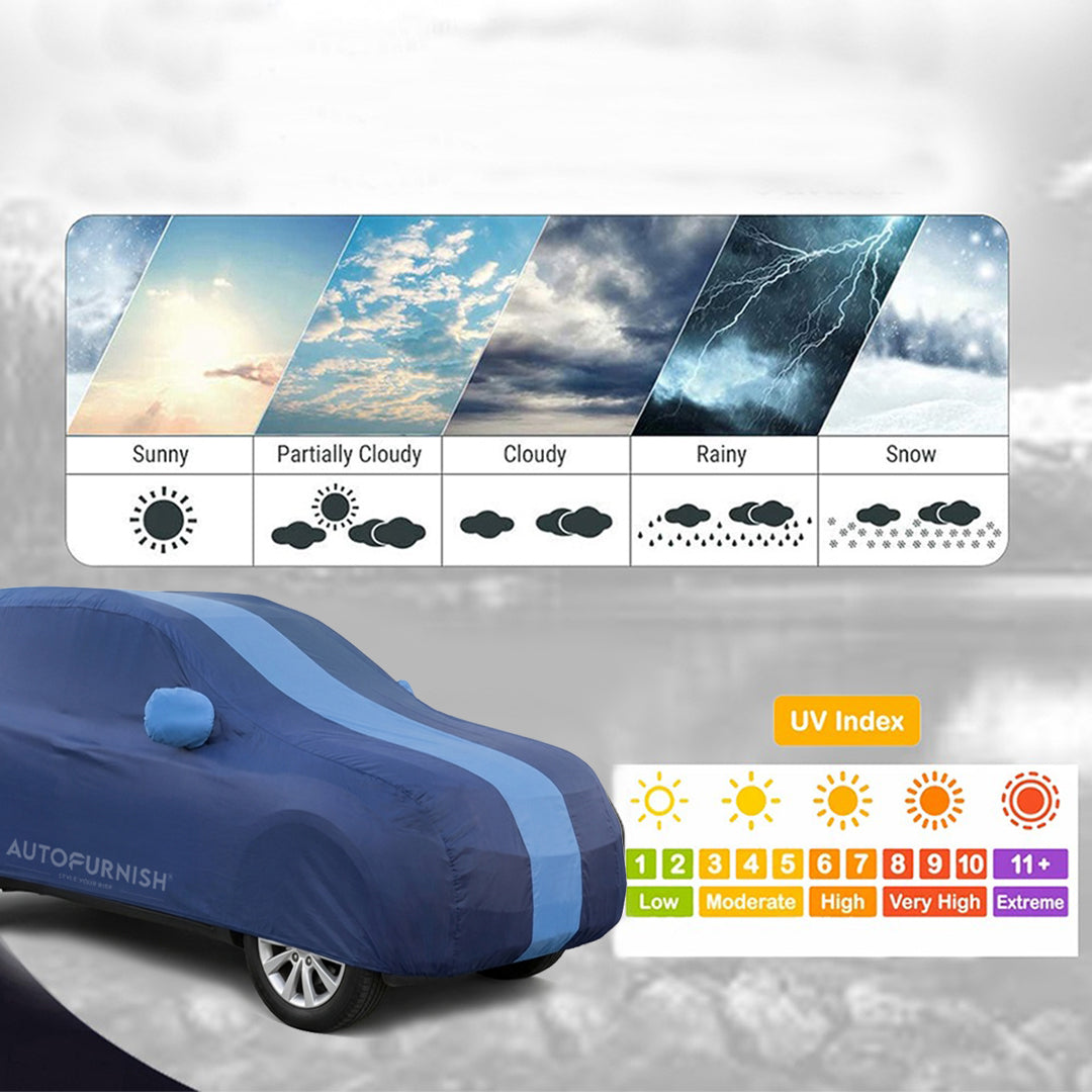 Datsun Redi Go 2016-20 Car Body Cover, Heat & Water Resistant with Side Mirror Pockets (ARC Series)