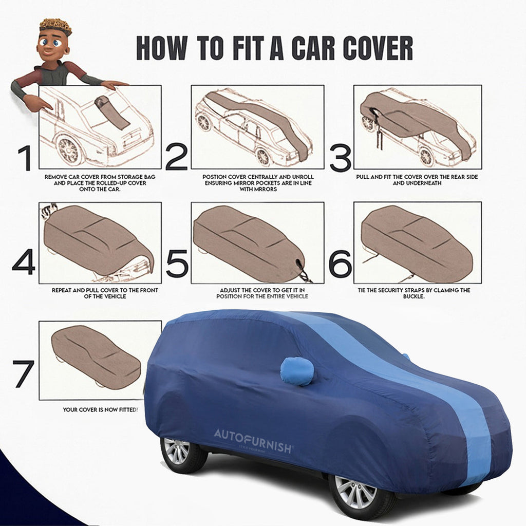 Datsun Redi Go 2016-20 Car Body Cover, Heat & Water Resistant with Side Mirror Pockets (ARC Series)