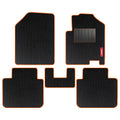 Cord Carpet Car Floor Mat Black and Orange For Maruti Brezza
