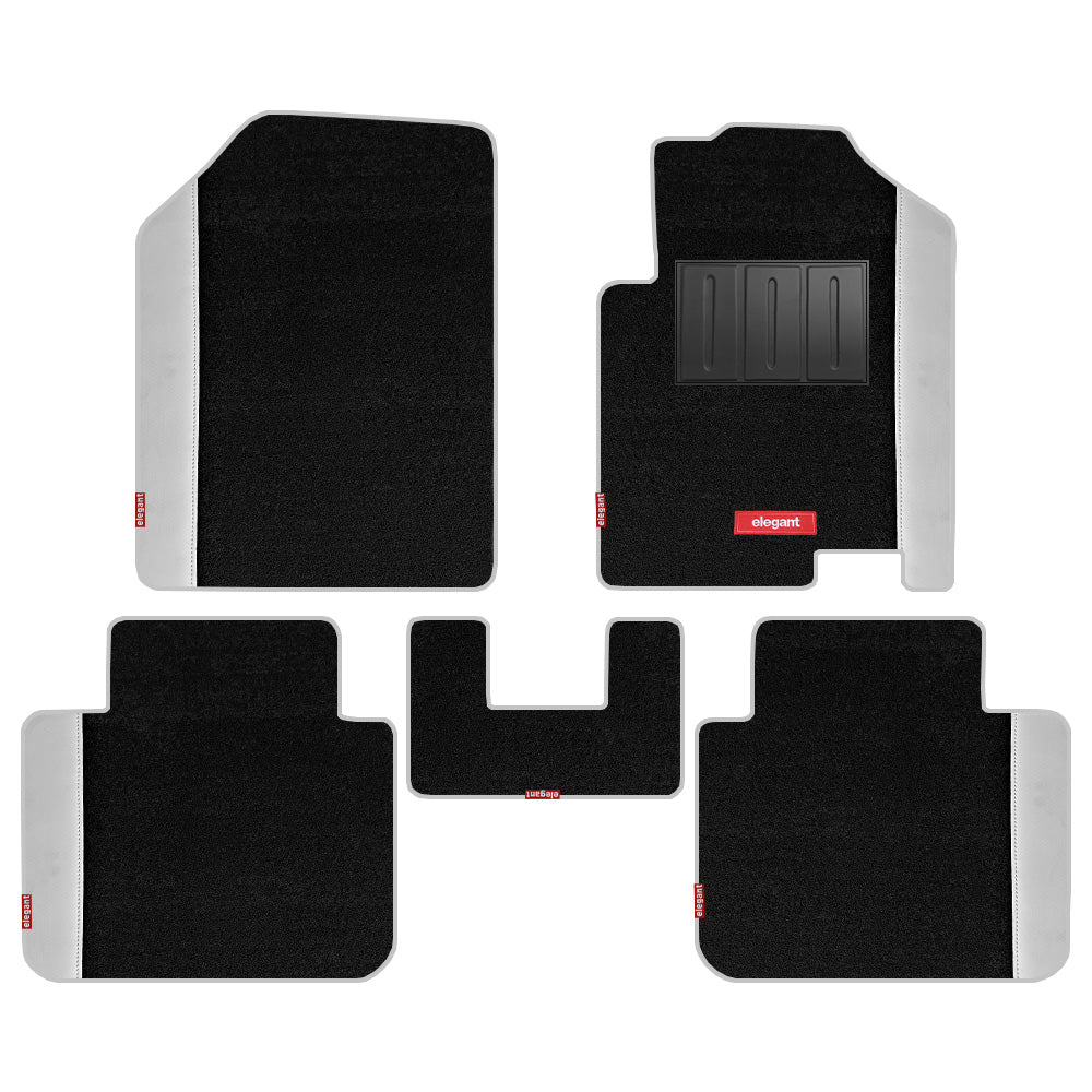 Duo Carpet Car Floor Mat Black and White For Maruti Brezza