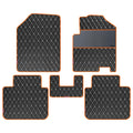 Luxury Leatherette Car Floor Mat Black and Orange For Maruti Brezza