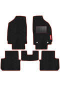 Cord Carpet Car Floor Mat Black and Red For Citroen C3