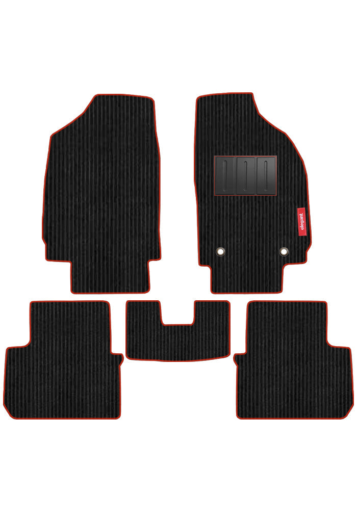 Cord Carpet Car Floor Mat Black and Red For Citroen C3