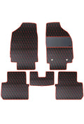 Luxury Leatherette Car Floor Mat Black and Red For Citroen C3