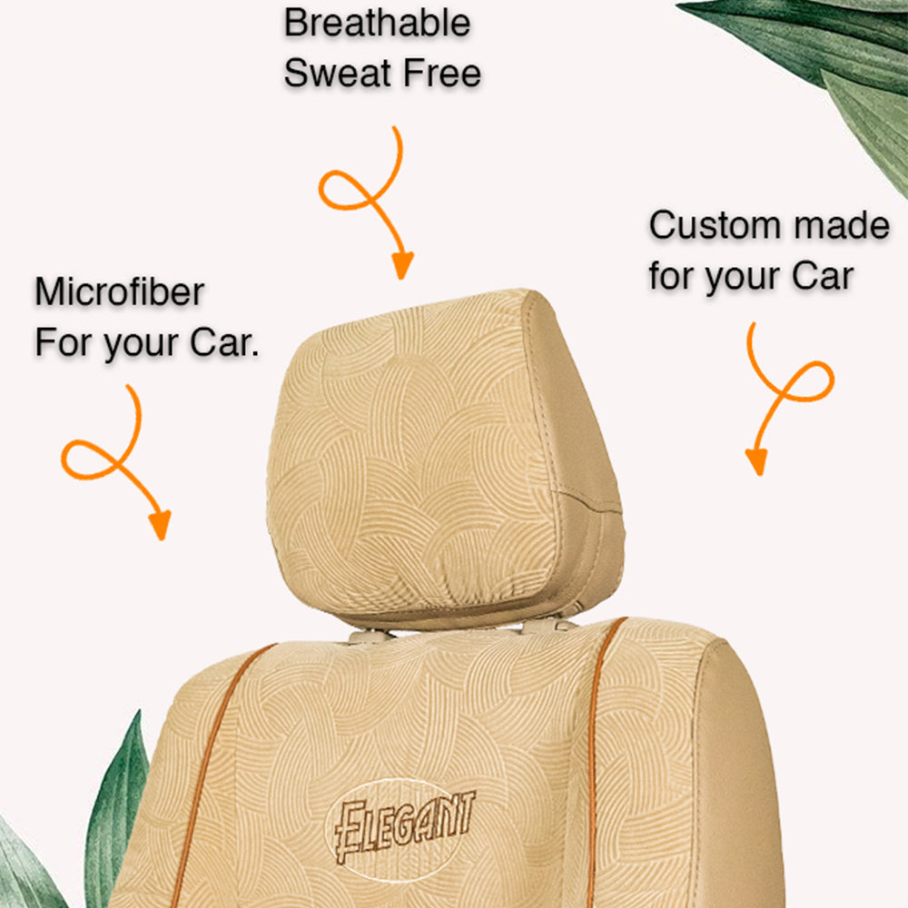 Comfy Waves Fabric Car Seat Cover For Volkswagen Ameo with Free Set of 4 Comfy Cushion