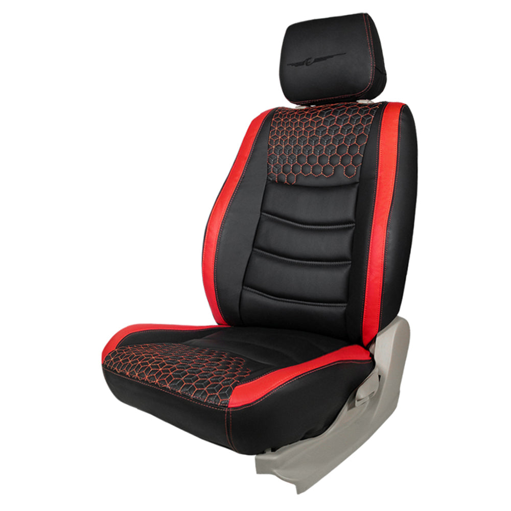 Glory Prism Art Leather Car Seat Cover Black and Red For Citroen C3