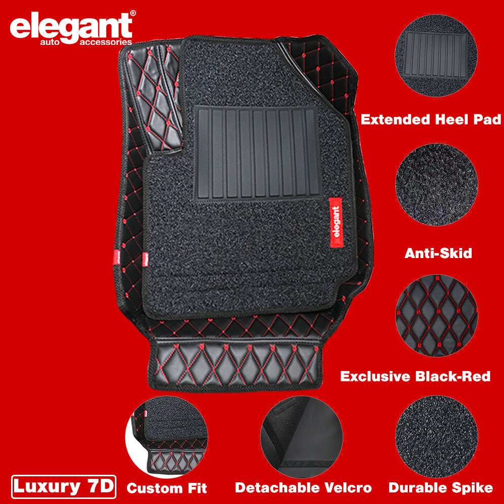7D Car Floor Mats Black and Red For Renault Duster