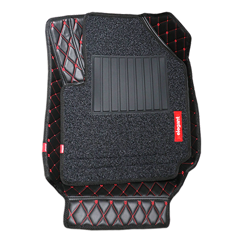 7D Car Floor Mats Black and Red For Renault Duster