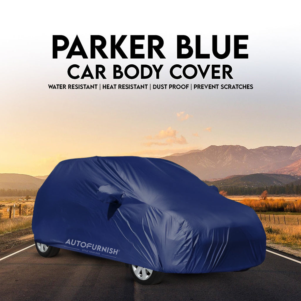 Maruti Vitara Brezza 2021 Car Body Cover, Heat & Water Resistant with Side Mirror Pockets (PARKER BLUE)