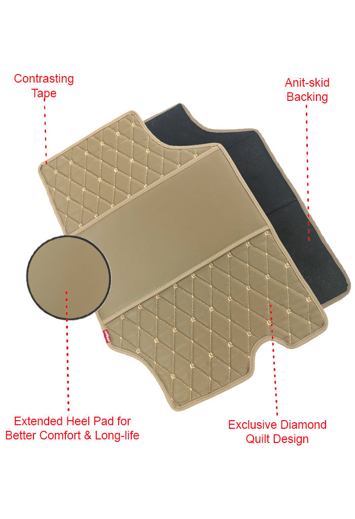 Luxury Leatherette Car Floor Mat Beige For Honda City