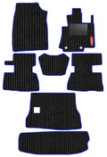 Cord Carpet Car Floor Mat Black and Blue For Mahindra Scorpio