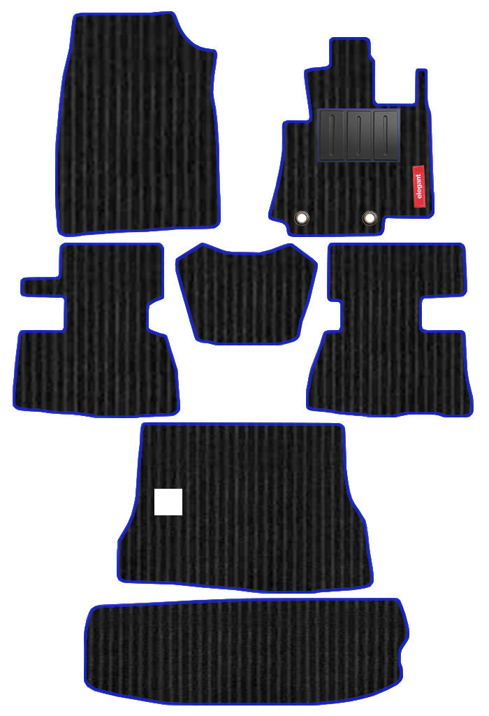 Cord Carpet Car Floor Mat Black and Blue For Mahindra Scorpio
