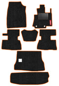 Cord Carpet Car Floor Mat Black and Orange For Mahindra Scorpio