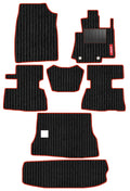 Cord Carpet Car Floor Mat Black and Red For Mahindra Scorpio