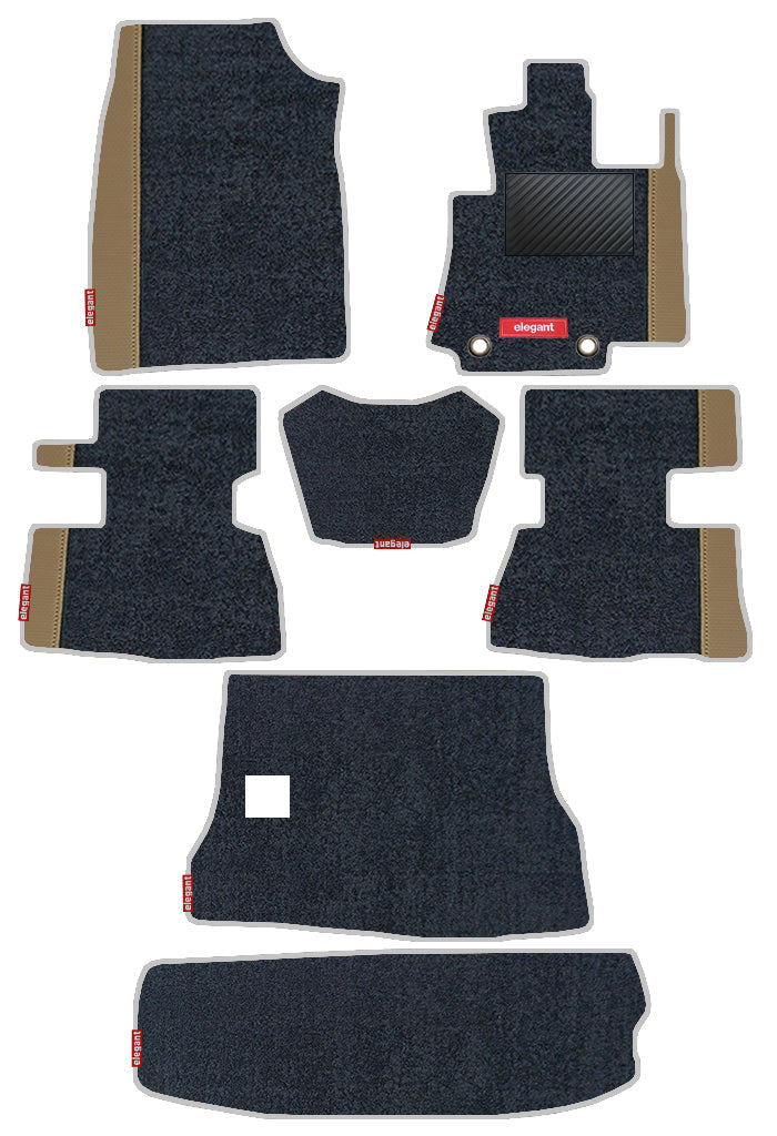 Duo Carpet Car Floor Mat Black and Beige For Mahindra Scorpio