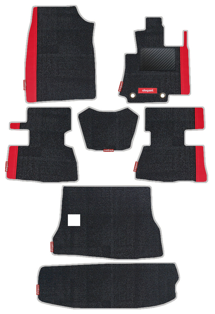 Duo Carpet Car Floor Mat Black and Red For Mahindra Scorpio