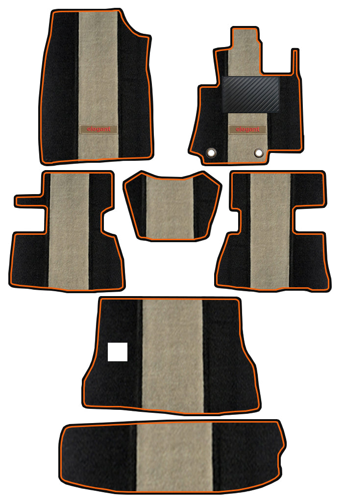 Edge Carpet Car Floor Mat Black and Beige For Mahindra Scorpio
