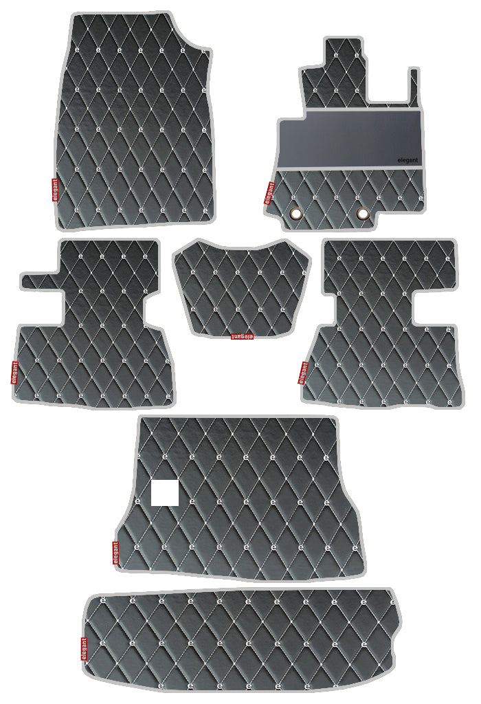 Luxury Leatherette Car Floor Mat Black and White For Mahindra Scorpio
