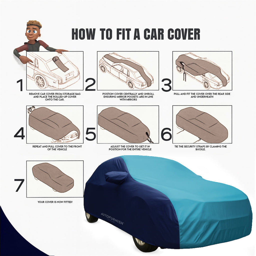 Maruti Baleno 2015-2021 Car Body Cover, Triple Stitched, Heat & Water Resistant with Side Mirror Pockets (SPORTY Series)
