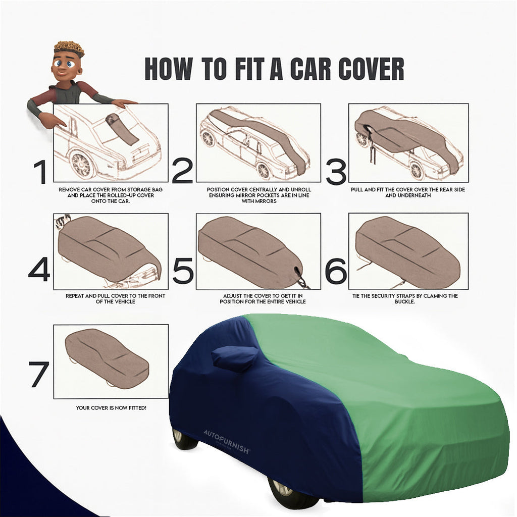 Maruti S-Cross Car Body Cover, Triple Stitched, Heat & Water Resistant with Side Mirror Pockets (SPORTY Series)
