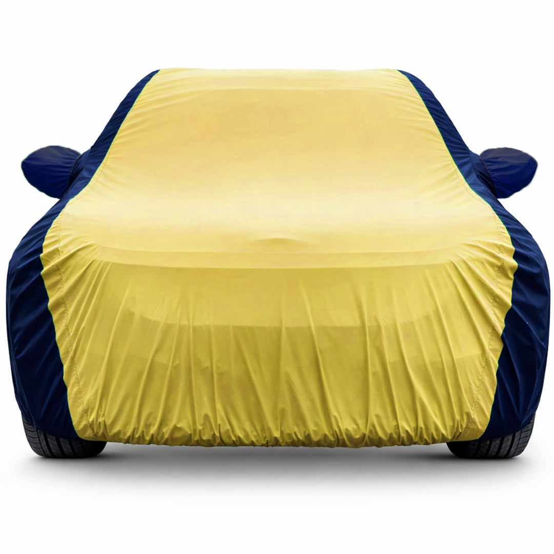 Tata Tiago Car 2016 Body Cover, Triple Stitched, Heat & Water Resistant with Side Mirror Pockets (SPORTY Series)