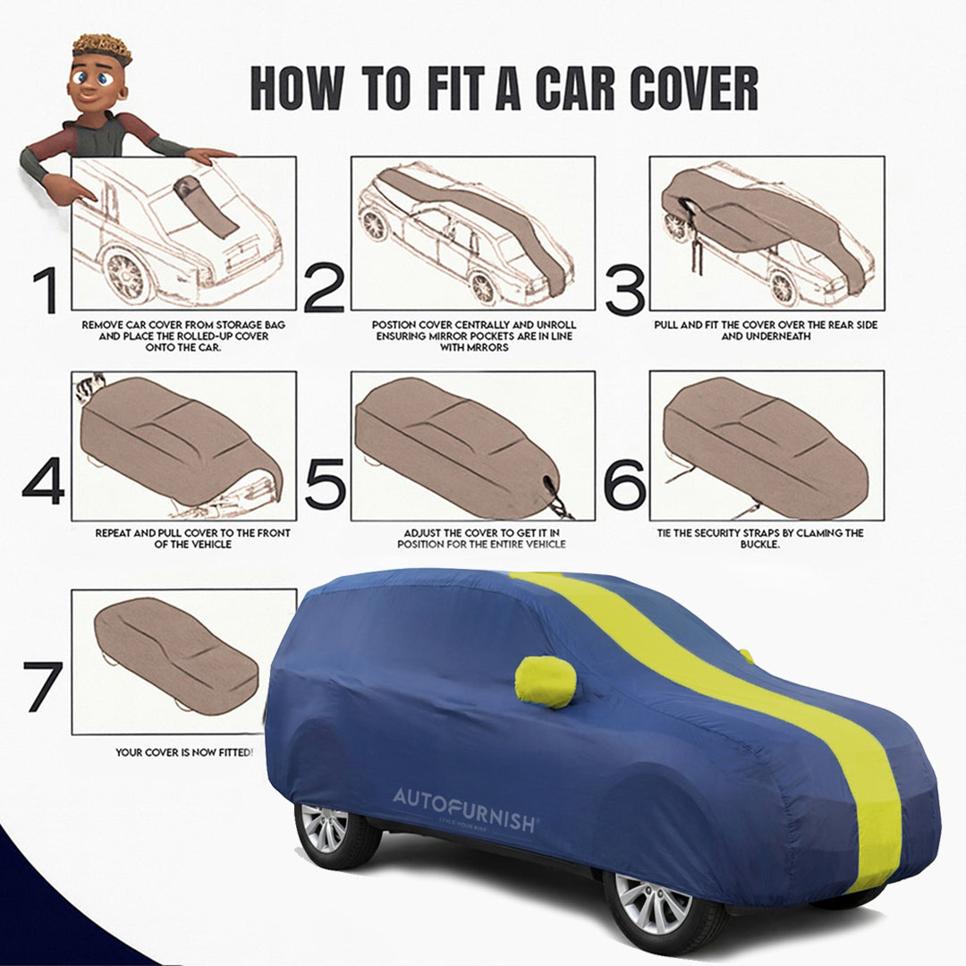 Datsun Redi Go 2016-20 Car Body Cover, Heat & Water Resistant with Side Mirror Pockets (ARC Series)