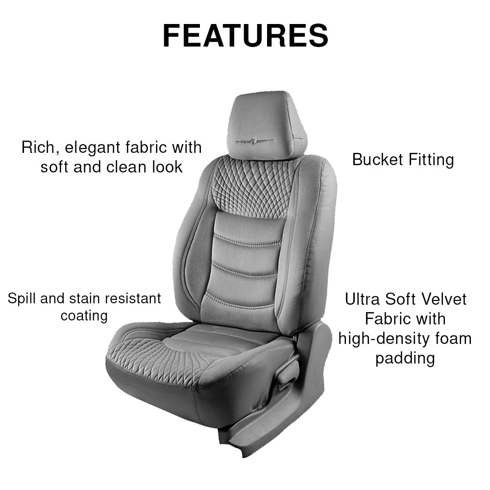Veloba Crescent Velvet Fabric Car Seat Cover For Tata Tiago