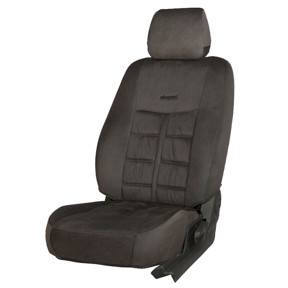 Emperor Velvet Fabric Car Seat Cover Grey For Maruti Brezza