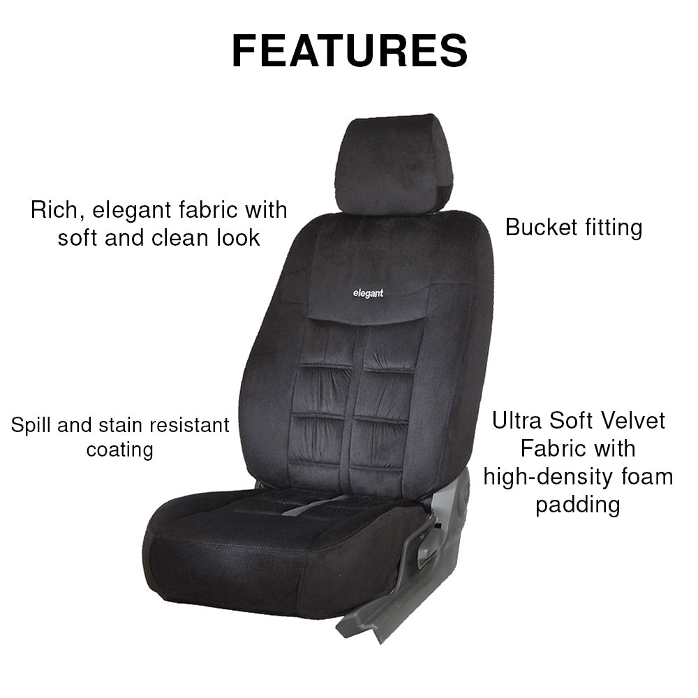 Emperor Bucket Fit Velvet Fabric Car Seat Cover For Maruti Brezza